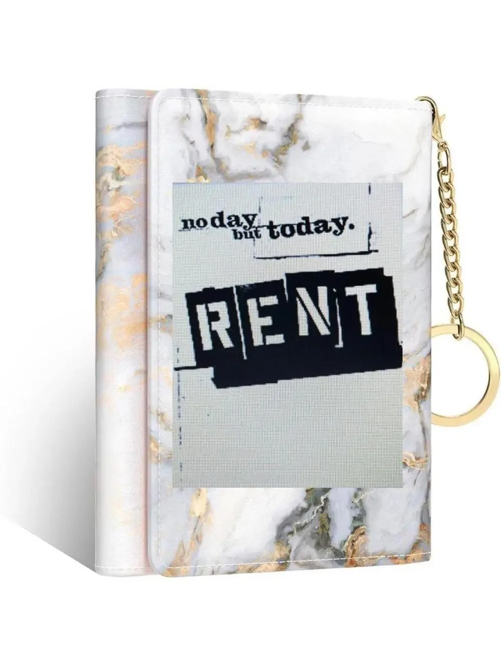 Marble Pattern RFID Blocking Wallet with Keyring
